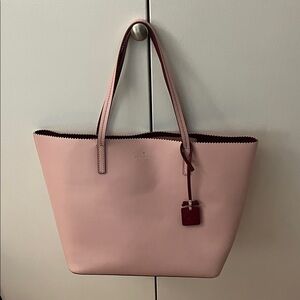 kate spade Blush Pink Tote with Berry Trim